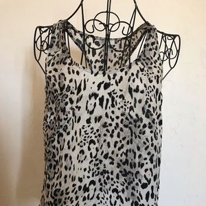 Joie 100% Silk Sz L Racerback Tank Animal Print